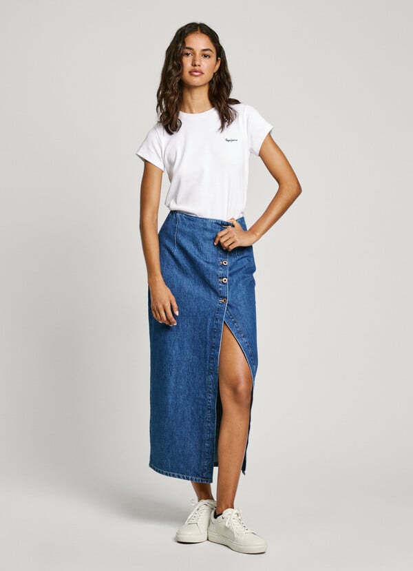 Pepe Jeans camiseta canalé logo estampado Ventas relámpago