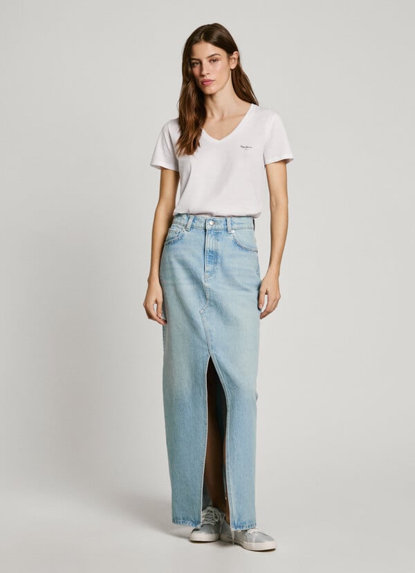 Pepe Jeans camiseta cuello pico logo estampado Descuento
