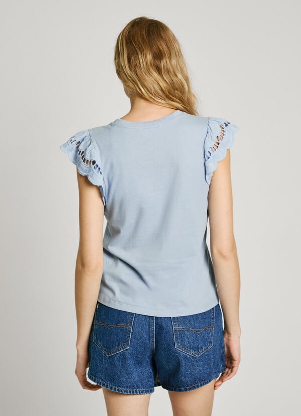 Pepe Jeans camiseta con mangas bordadas Tienda
