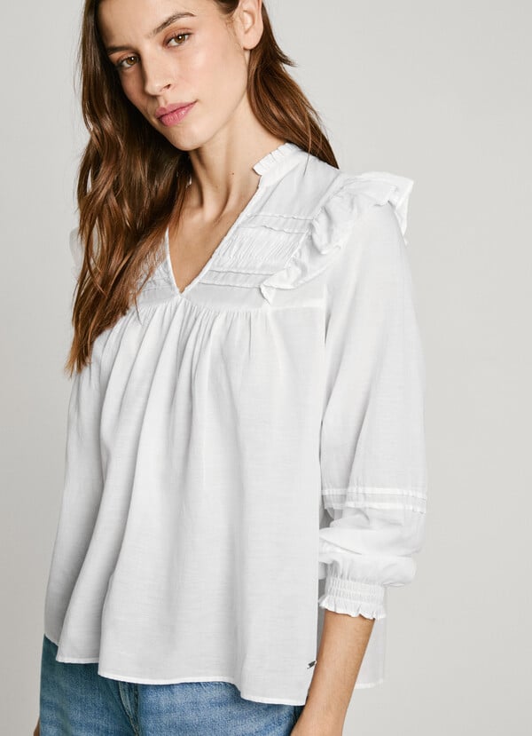Pepe Jeans blusa fluida con volantes Envío gratis