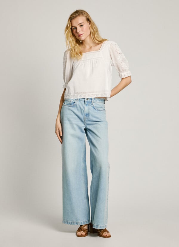 Pepe Jeans blusa voile con detalles bordados Último día