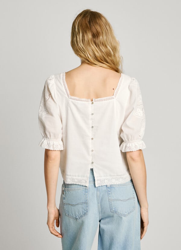 Pepe Jeans blusa voile con detalles bordados Último día