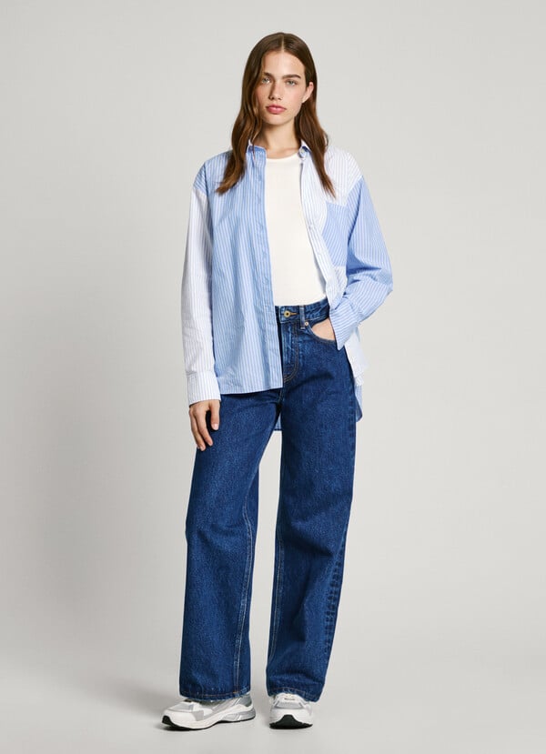 Pepe Jeans camisa popelín rayas fit oversize Liquidación