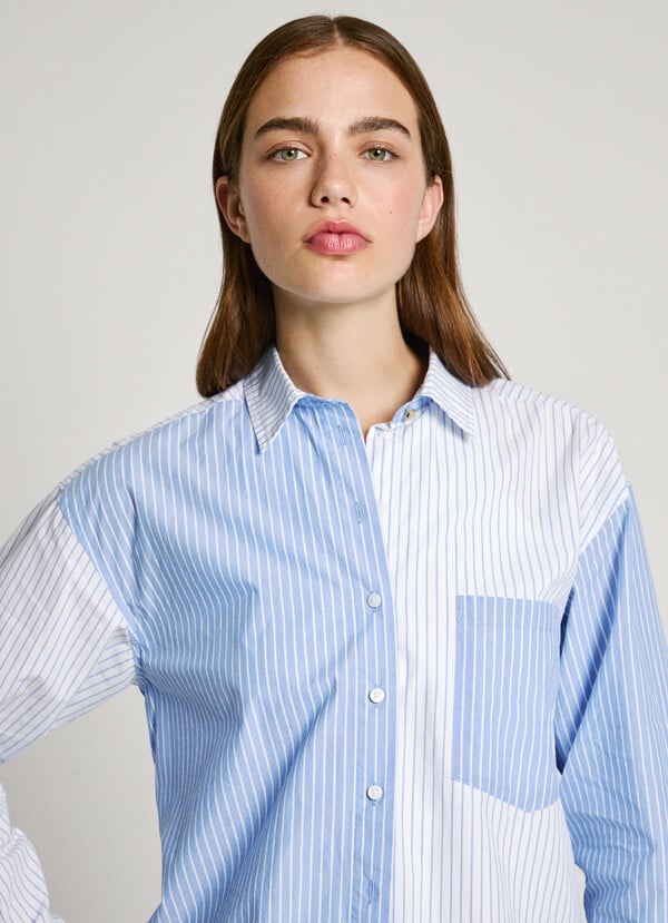 Pepe Jeans camisa popelín rayas fit oversize Liquidación