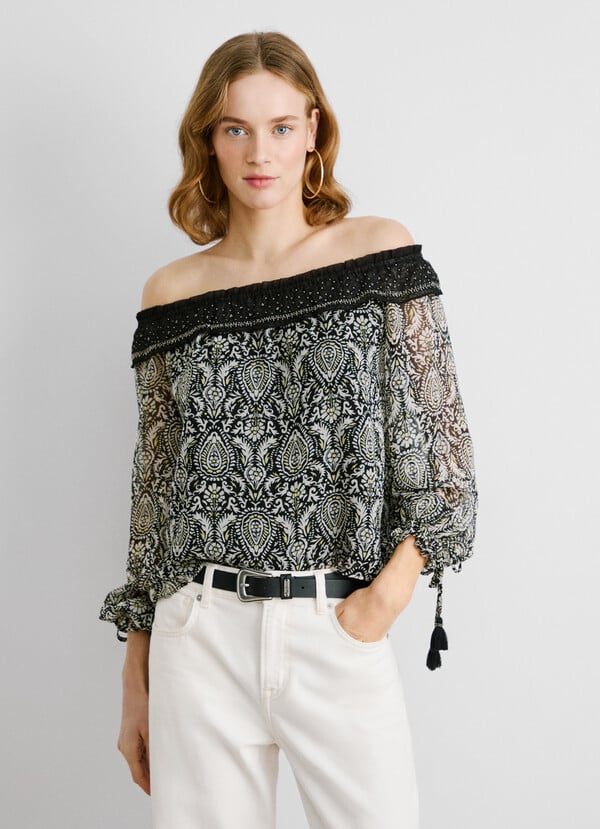 Pepe Jeans blusa chifón estampado paisley Limitado a 3 días
