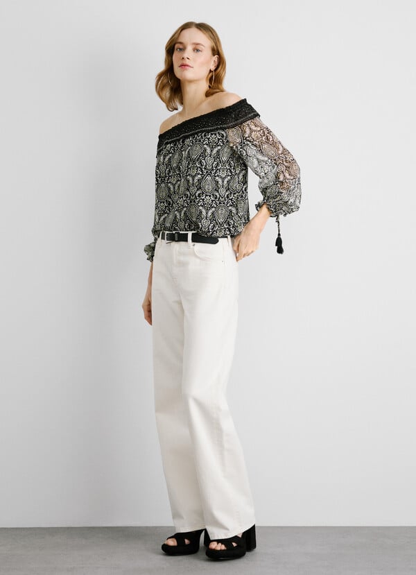 Pepe Jeans blusa chifón estampado paisley Limitado a 3 días