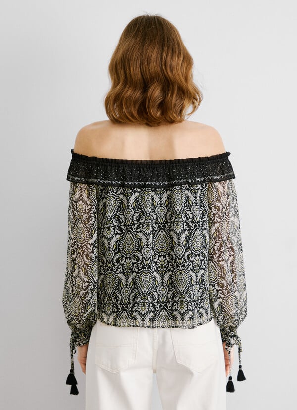 Pepe Jeans blusa chifón estampado paisley Limitado a 3 días