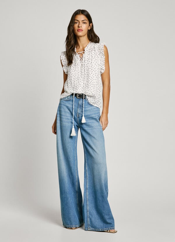 Pepe Jeans blusa estampada sin mangas Ahorra y exporta