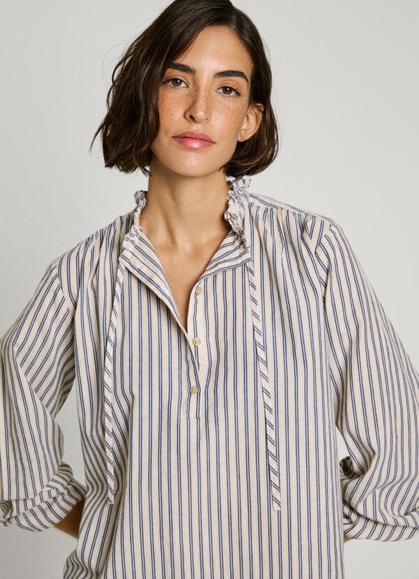 Pepe Jeans blusa rayas volantes en cuello Precios de Black Friday