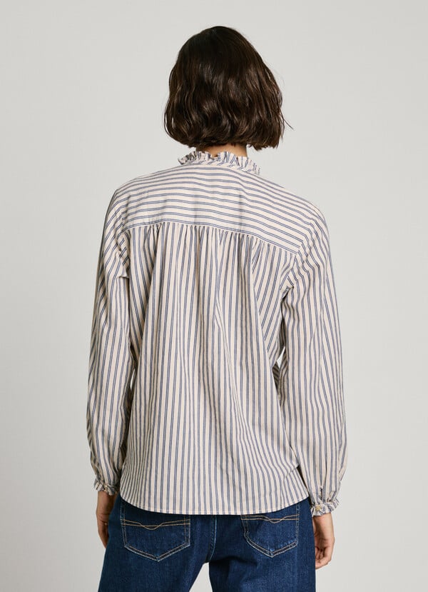 Pepe Jeans blusa rayas volantes en cuello Precios de Black Friday
