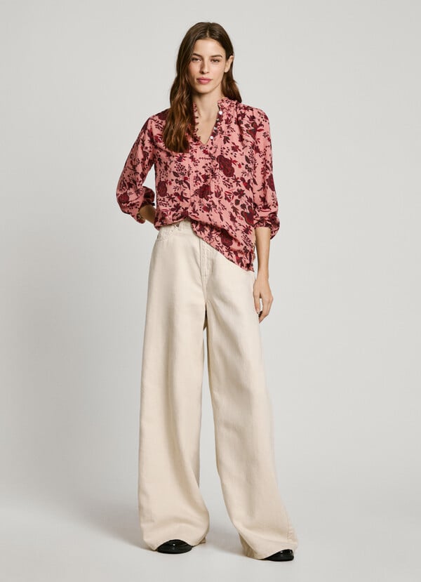 Pepe Jeans blusa de flores manga larga Última moda