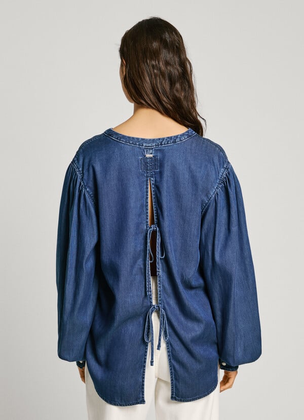 Pepe Jeans blusa denim cuello pico Devoluciones gratuitas