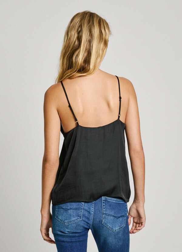 Pepe Jeans top satinado encaje Venta caliente