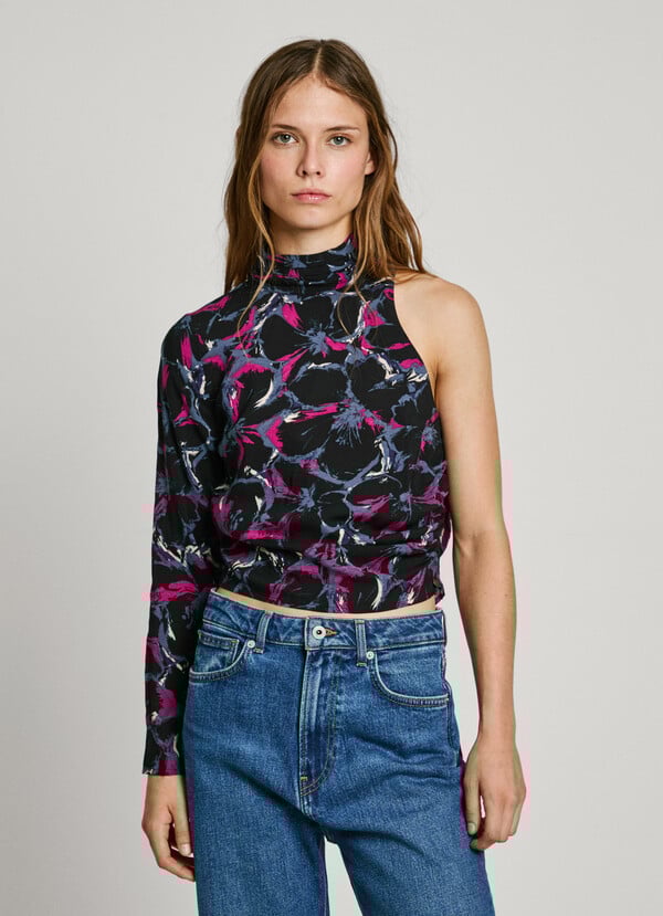 Pepe Jeans top asimétrico cuello alto Gran oferta