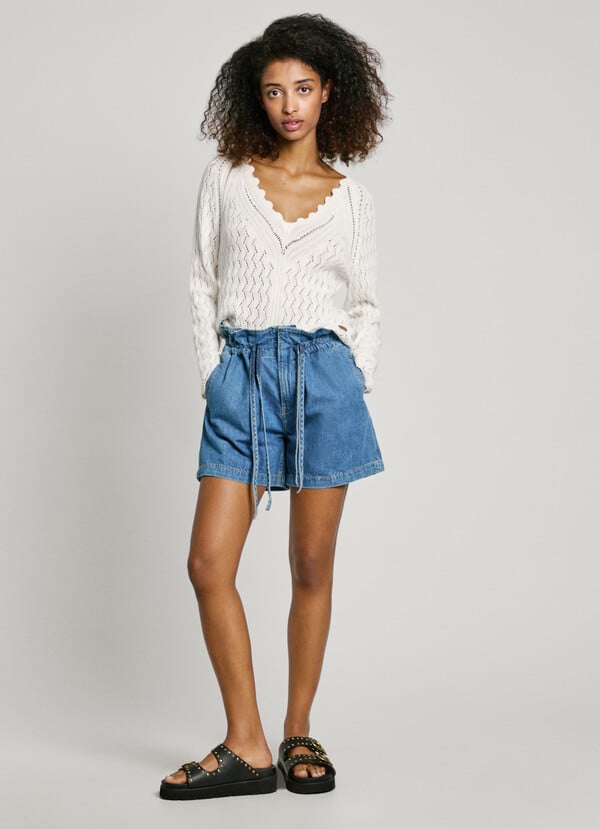 Pepe Jeans jersey calado cuello pico Tienda