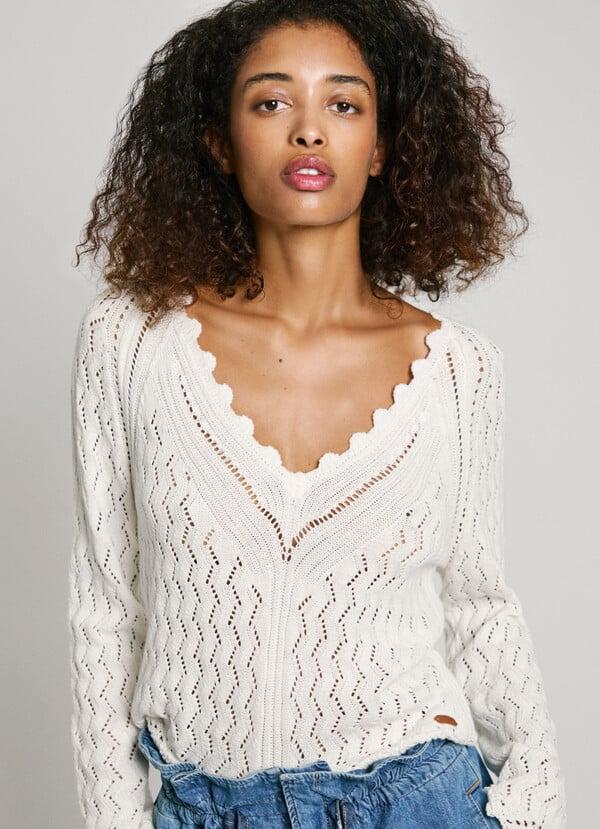 Pepe Jeans jersey calado cuello pico Tienda