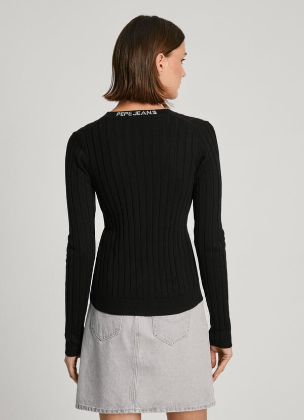 Pepe Jeans cárdigan canalé cuello pico Rebajas online