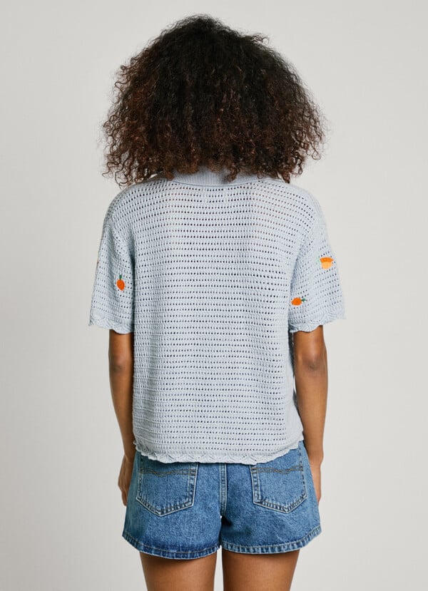 Pepe Jeans camisa de punto con frutas bordadas Oferta especial