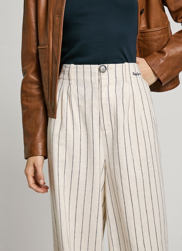 Pepe Jeans pantalón ancho de rayas Limitado a 3 días