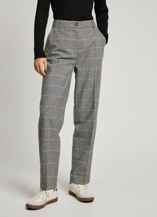 Pepe Jeans pantalón recto pata de gallo Última moda
