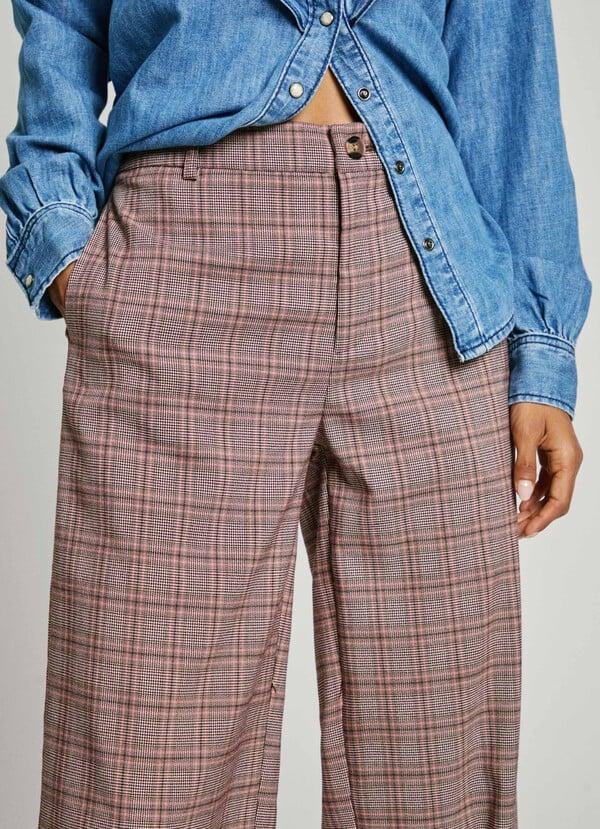 Pepe Jeans pantalón ancho de cuadros Ofertas especiales