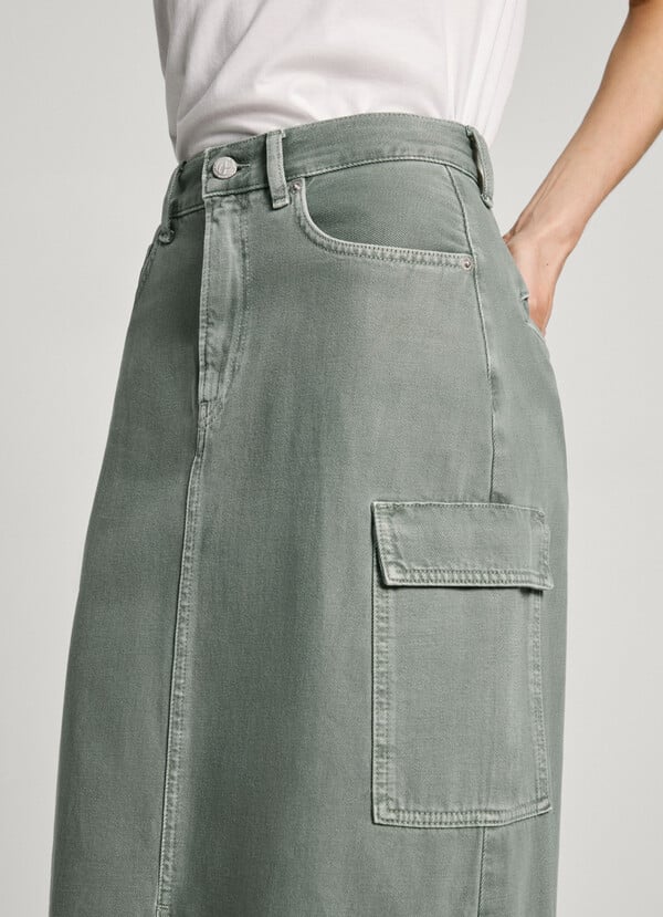 Pepe Jeans falda larga denim fit regular En línea