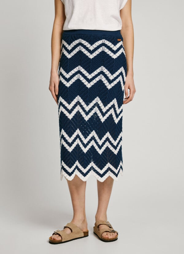 Pepe Jeans falda midi estampado zigzag Rebajas