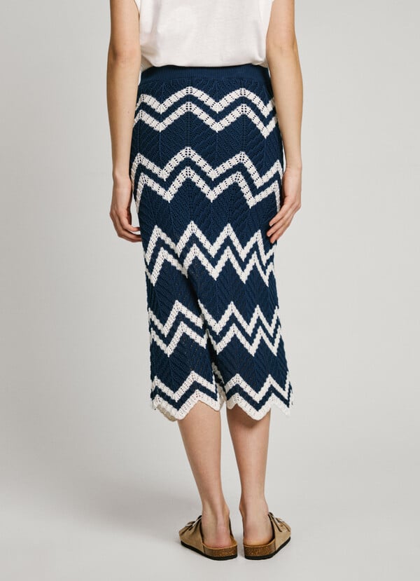 Pepe Jeans falda midi estampado zigzag Rebajas