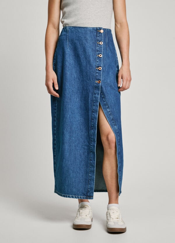 Pepe Jeans falda midi denim fit regular Venta caliente