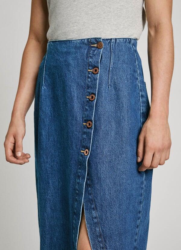 Pepe Jeans falda midi denim fit regular Venta caliente