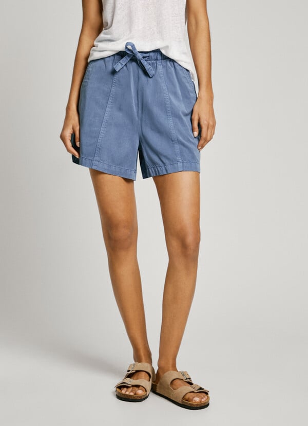 Pepe Jeans bermuda paper bag de sarga Ventas relámpago
