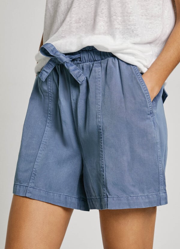 Pepe Jeans bermuda paper bag de sarga Ventas relámpago