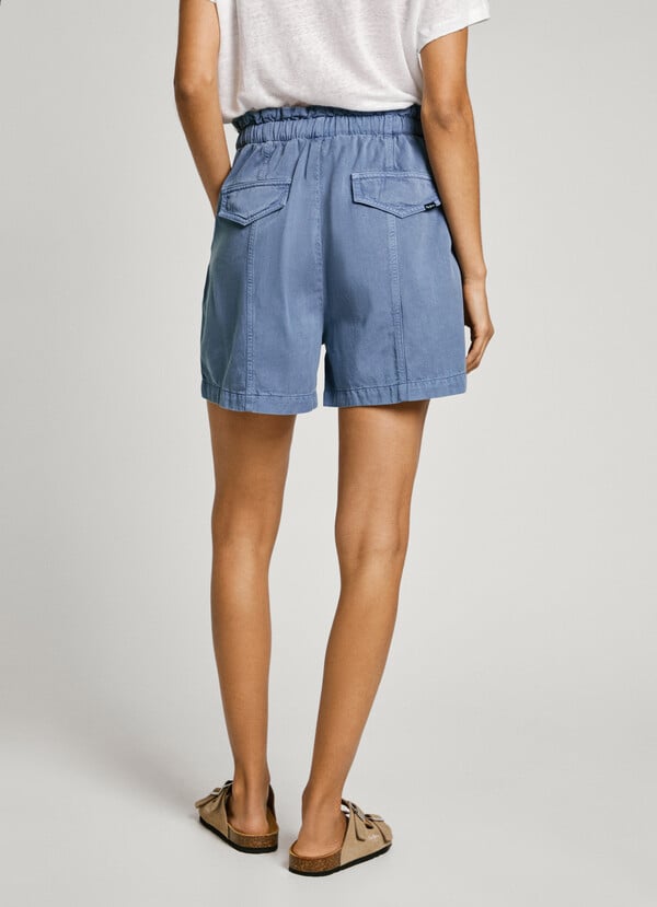 Pepe Jeans bermuda paper bag de sarga Ventas relámpago