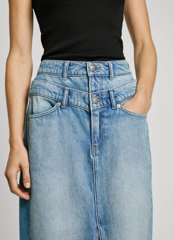 Pepe Jeans falda midi denim fit slim Envío gratis