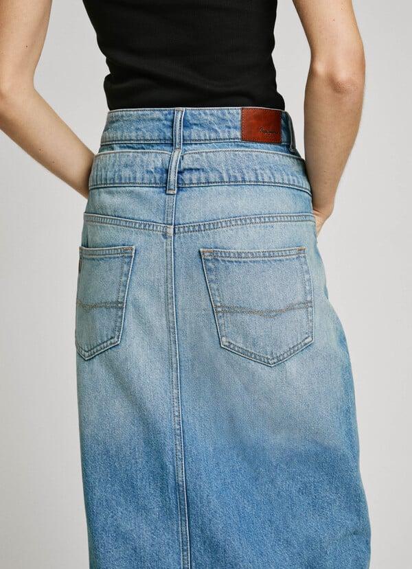 Pepe Jeans falda midi denim fit slim Envío gratis