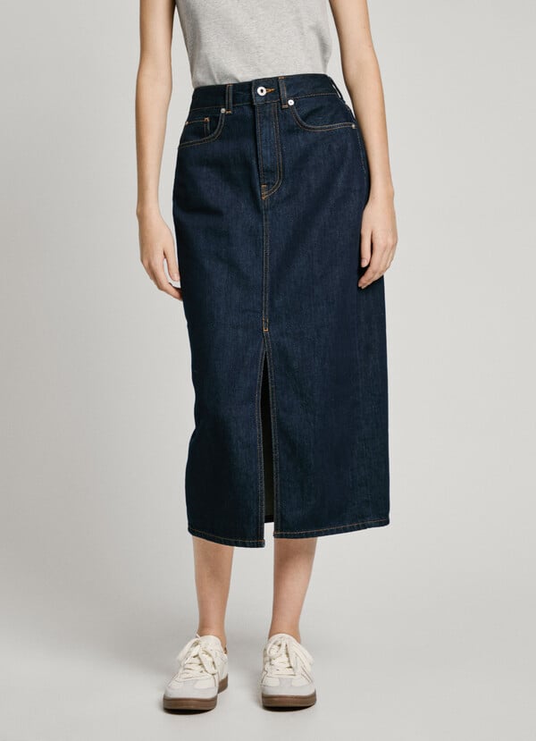 Pepe Jeans falda midi denim fit slim ÚLTIMAS EDICIONES