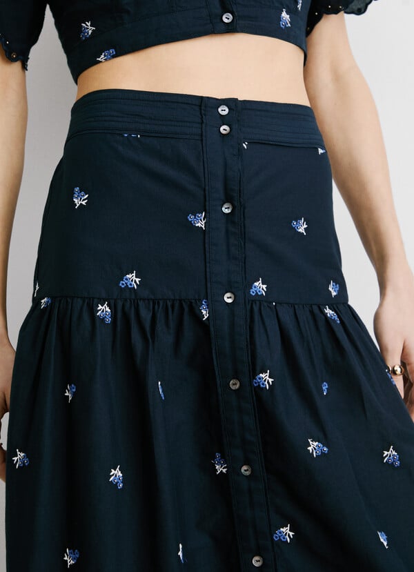 Pepe Jeans falda midi popelín Promoción por tiempo limitado