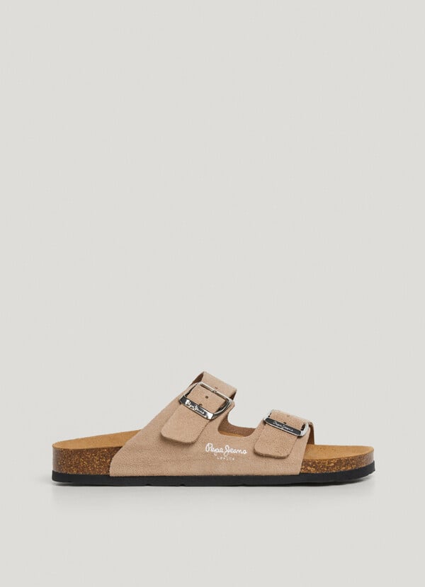 Pepe Jeans sandalias ante con doble hebilla Última moda