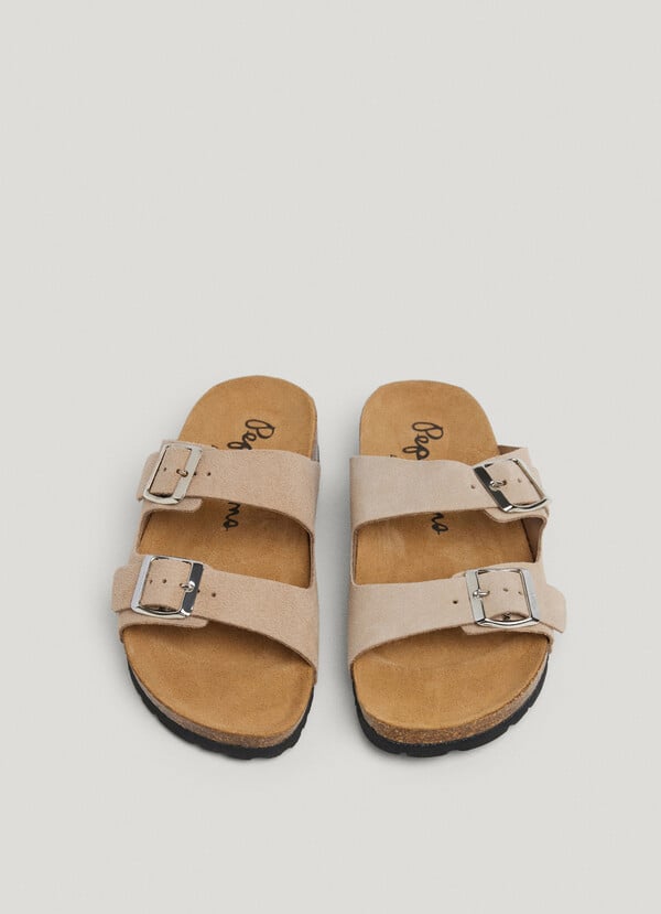 Pepe Jeans sandalias ante con doble hebilla Última moda