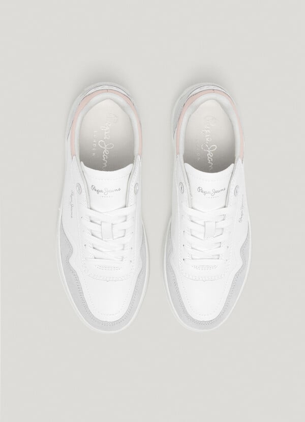 Pepe Jeans zapatillas piel con detalles en ante Rebajas