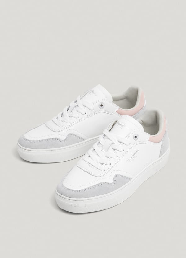 Pepe Jeans zapatillas piel con detalles en ante Rebajas