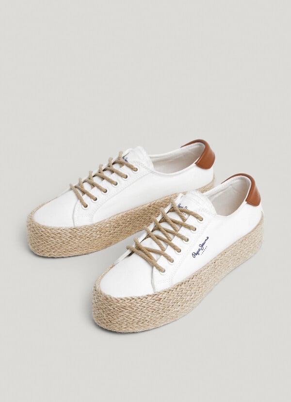 Pepe Jeans zapatillas de plataforma detalles yute Mejor oferta