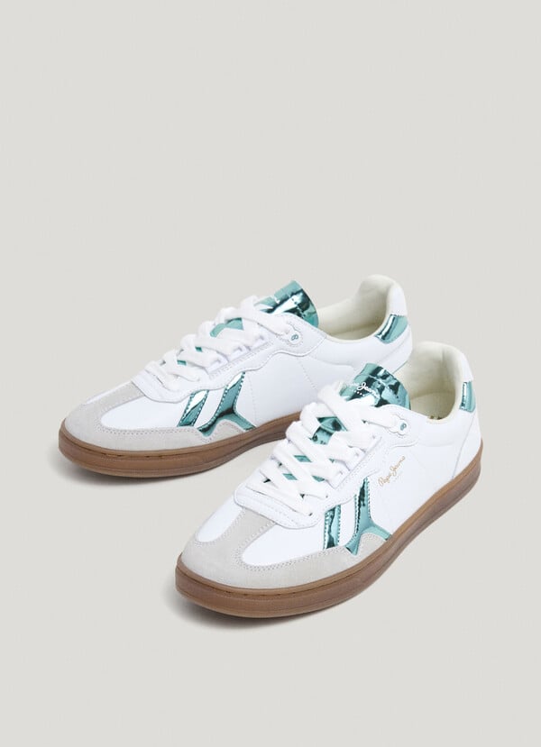 Pepe Jeans zapatillas piel con detalles en ante - ball Liquidación