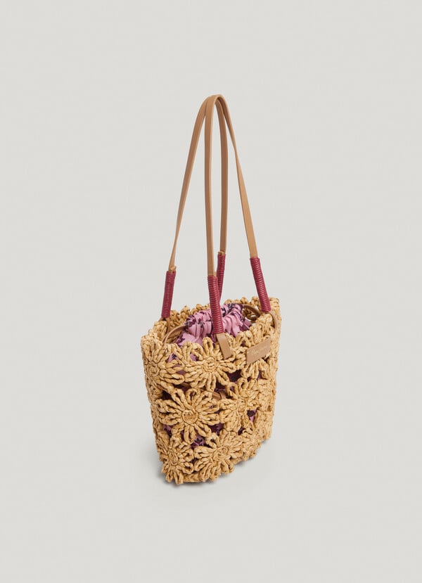 Pepe Jeans bolso de rafia con detalles florales Ofertas especiales