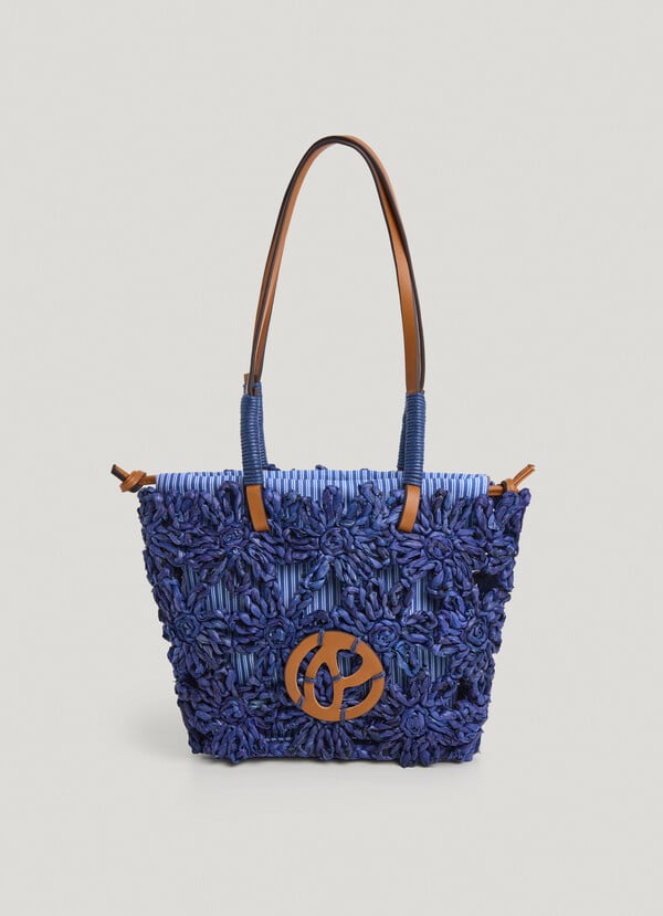 Pepe Jeans bolso de rafia con detalles florales Rebajas