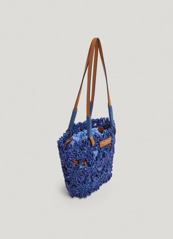 Pepe Jeans bolso de rafia con detalles florales Rebajas