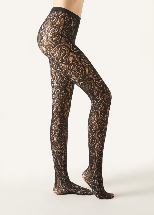 Calzedonia Pantis Rejilla Efecto Macramé