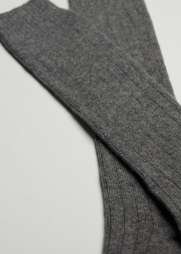 Calzedonia Calcetín alto canalé con lana y cashmere de hombre Los más vendidos
