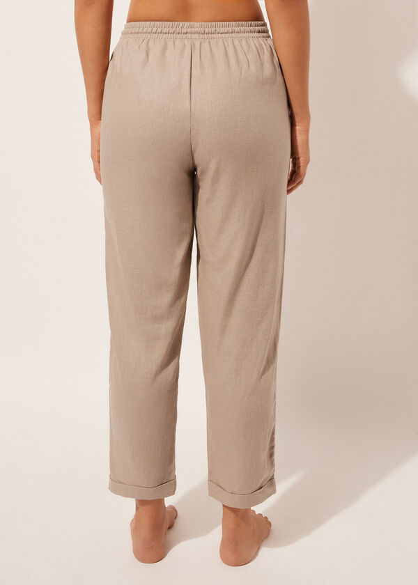 Calzedonia Pantalón Largo Lino y Viscosa Superdescuento