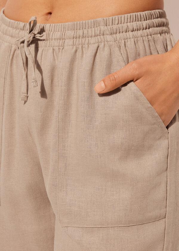 Calzedonia Pantalón Largo Lino y Viscosa Superdescuento